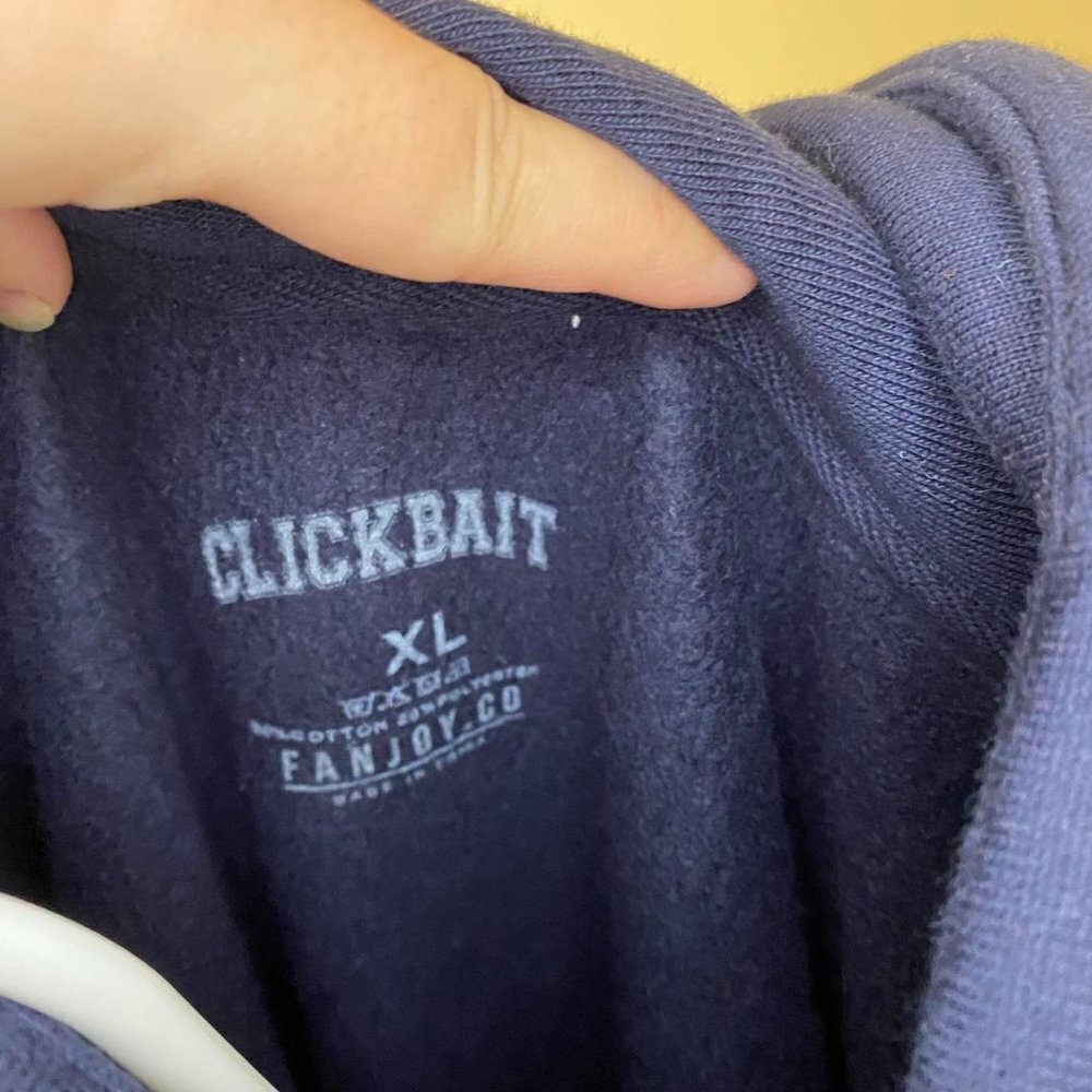 Black Clickbait Hoodie David Dobrik Size XL - Picture 2 of 2